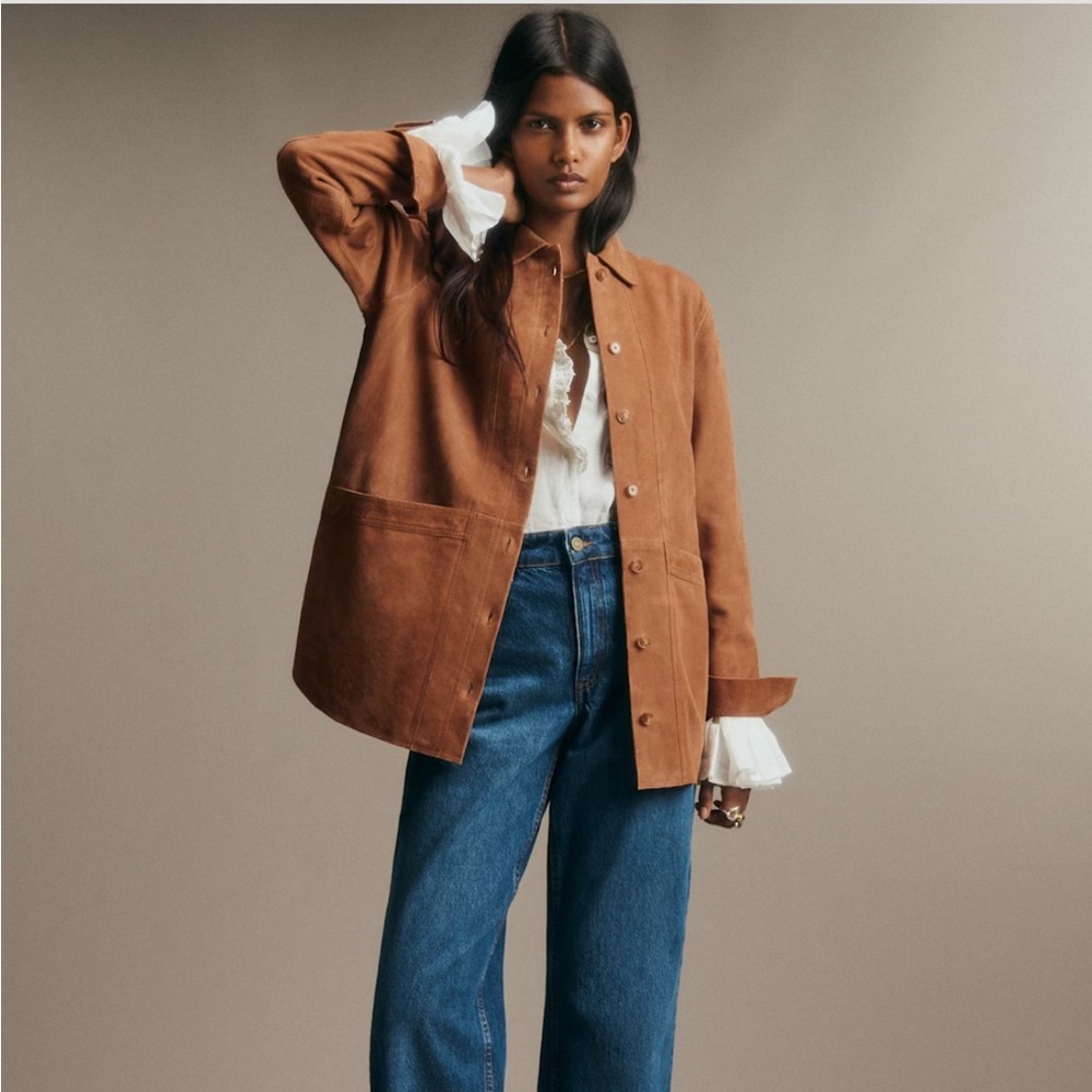 Sezane Will Jacket Camel Suede - Size XS